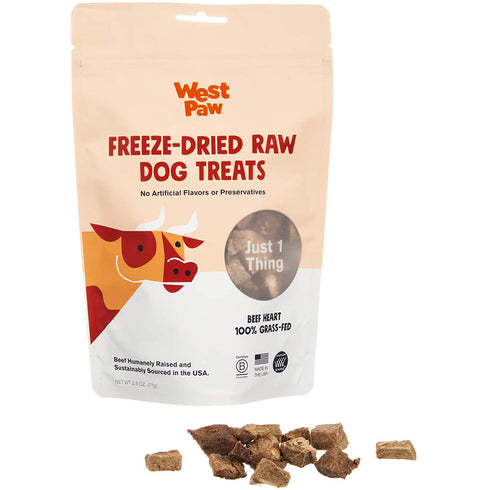 West Paw Freeze-Dried Raw All Natural Beef Heart Dog Treats 2.5oz - Poudre Pet and Feed Supply